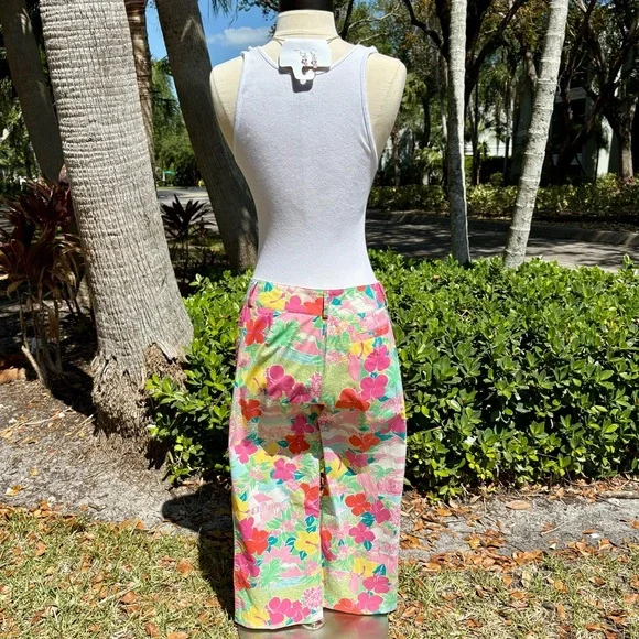 Vintage Lilly Pulitzer Harborview Pants Size 4 Capris Hawaiian Birds Floral - Picture 6 of 16